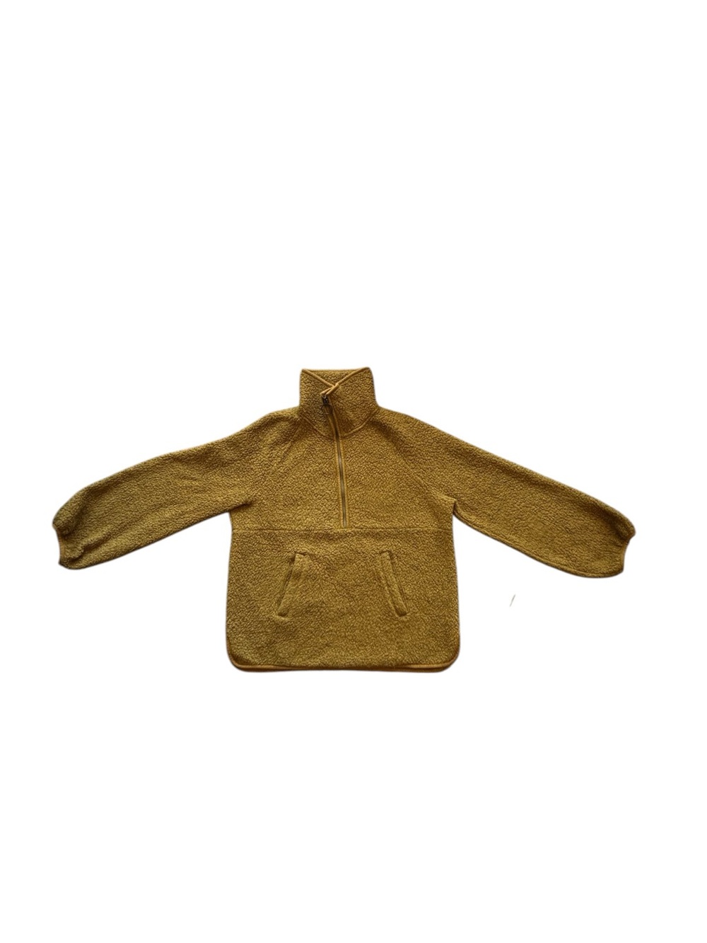 Madewell Polartec Fleece Half-Zip Jacket Fall oversized cozy Gorpcore mustard L